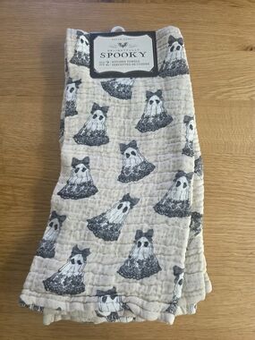 Dream Home Delightfully Spooky Halloween Ghost Kitchen Dish Towels 100% Cotton